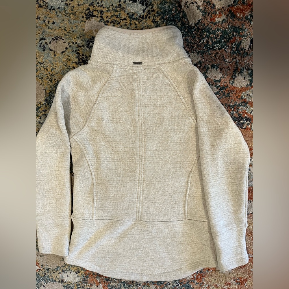 prAna Tri Thermal Threads Women's Tunic Cream Cowl Neck Sweater - Picture 4 of 13